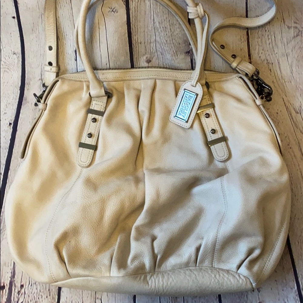 Badgley Mischka ivory crossbody hobo shoulder bag